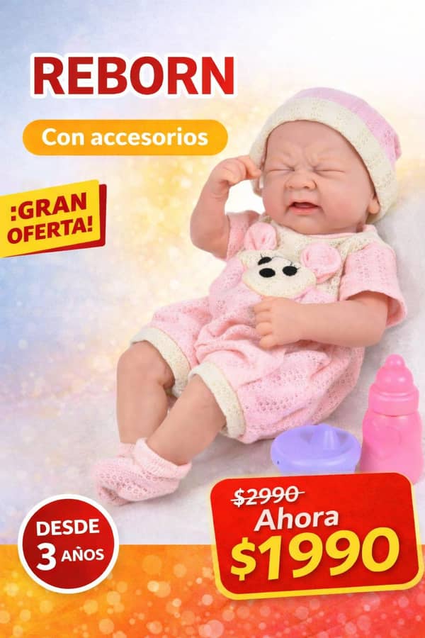 Bebote Realista Reborn  35 cm c/ Ropa tejida/accesorios|